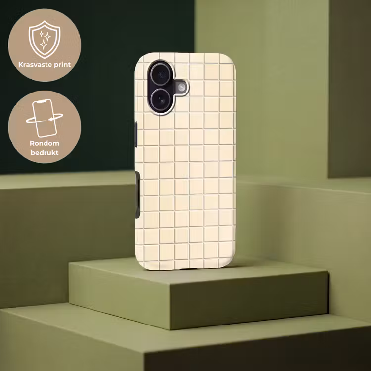 Patroon - Tegels - Gebroken - Wit Toughcase MagSafe Apple iPhone 17 klein 1017 -USP_PrintM_NL