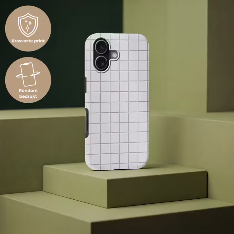 Patroon - Tegels - Licht - Grijs Toughcase MagSafe Apple iPhone 17 klein 1017 -USP_PrintM_NL