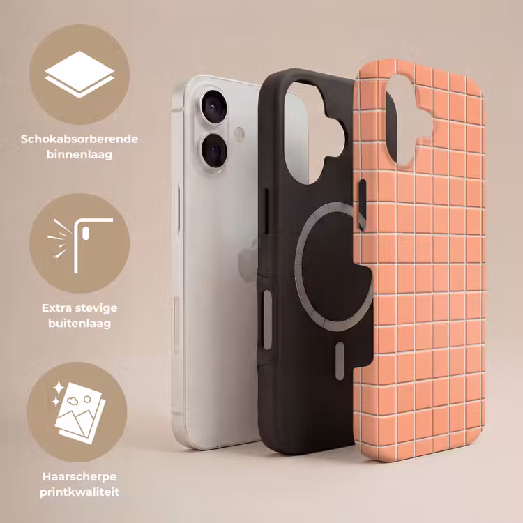 Patroon - Tegels - Perzik Toughcase MagSafe Apple iPhone 17 klein 1017 -USP_Lagen_NL