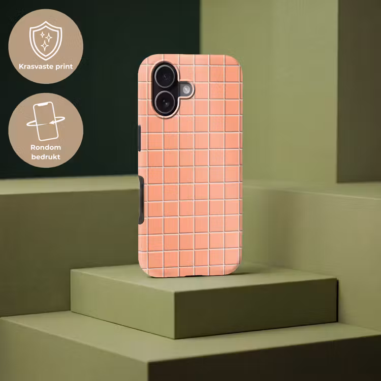 Patroon - Tegels - Perzik Toughcase MagSafe Apple iPhone 17 klein 1017 -USP_PrintM_NL