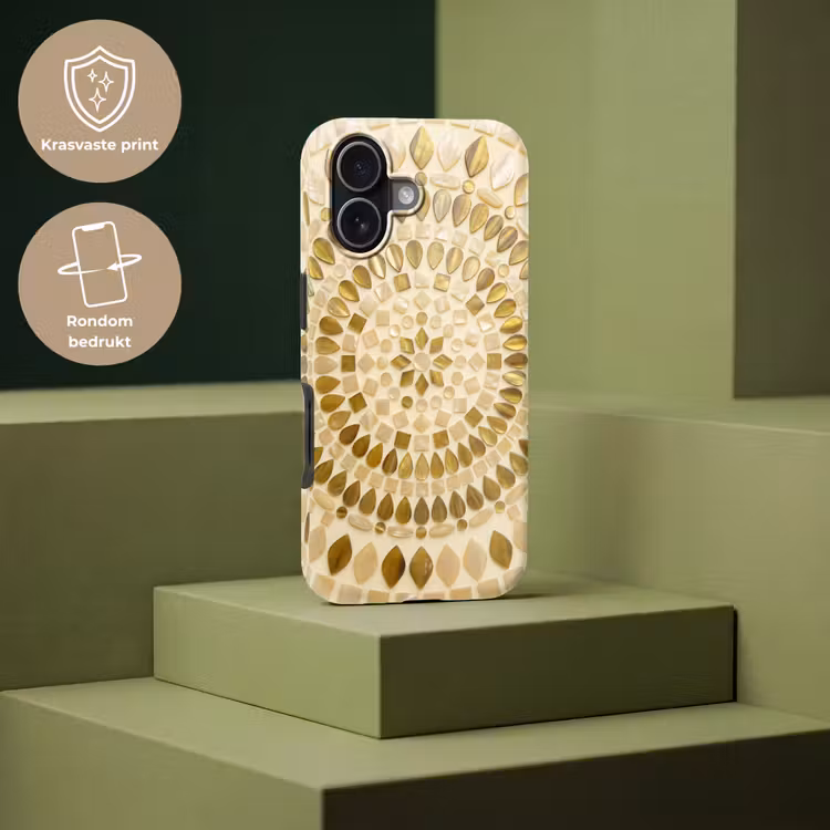 Patroon - Vormen - Mozaïek - Abstract - Goud Toughcase MagSafe Apple iPhone 17 klein -USP_PrintM_NL