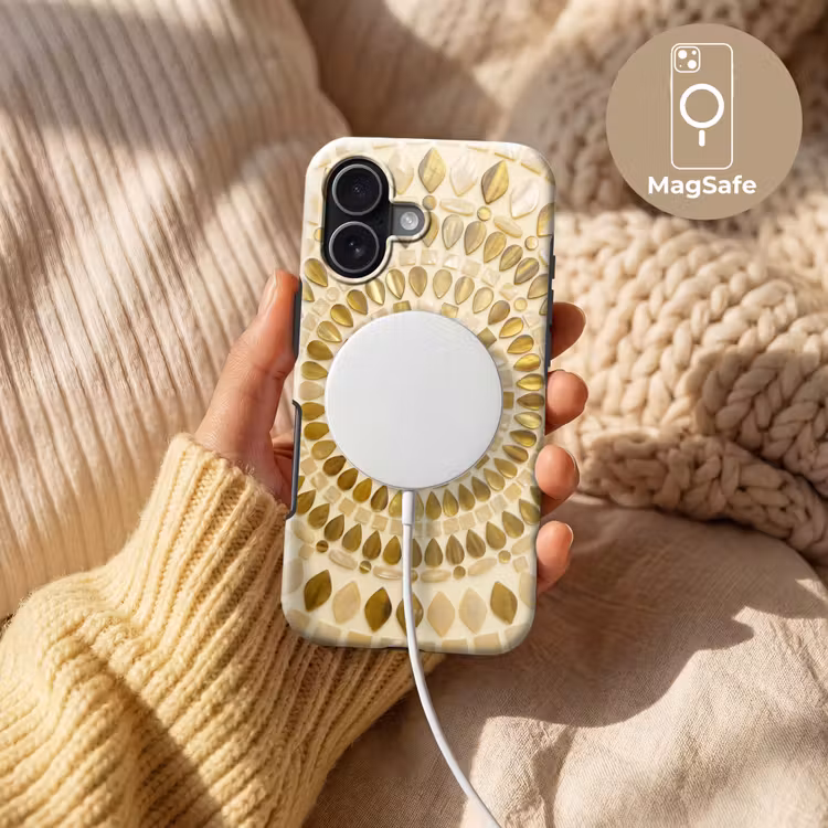 Patroon - Vormen - Mozaïek - Abstract - Goud Toughcase MagSafe Apple iPhone 17 klein -USP_MagsafeV