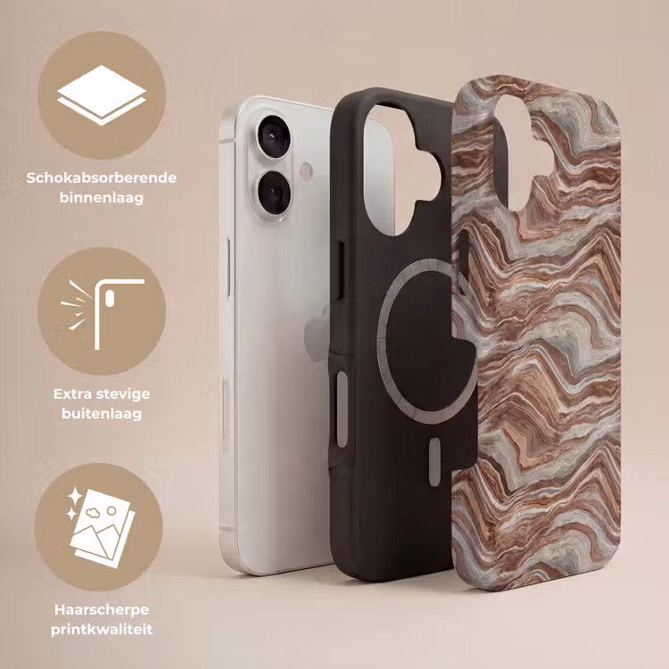 Patroon - Zandsteen - Travertijn Toughcase MagSafe Apple iPhone 17 klein 1017 -USP_Lagen_NL