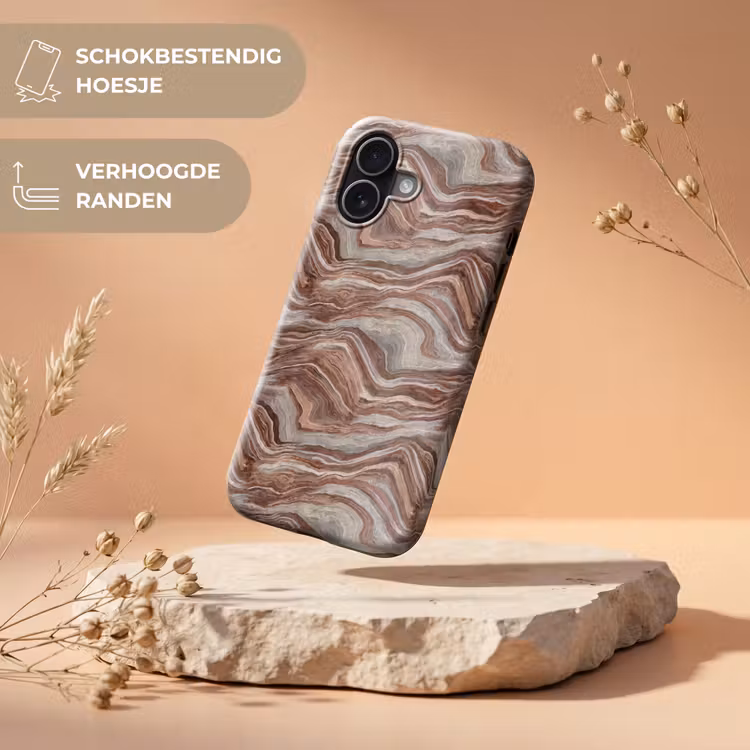 Patroon - Zandsteen - Travertijn Toughcase MagSafe Apple iPhone 17 klein 1017 -USP_RandenV_NL