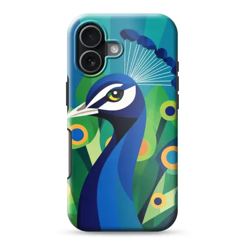 Pauw - Cirkels - Blauw Toughcase MagSafe Apple iPhone 17 klein -3d