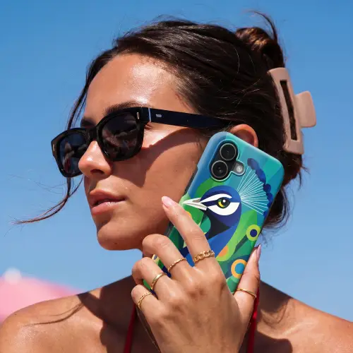 Pauw - Cirkels - Blauw Toughcase MagSafe Apple iPhone 17 klein -Sfeer2V