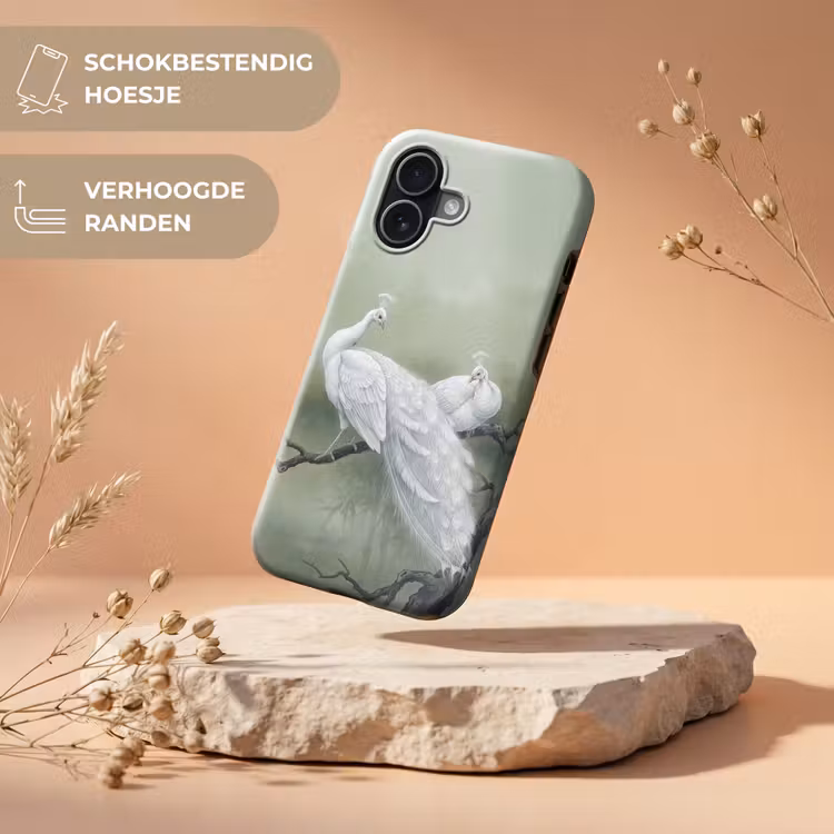 Pauwen - Wit - Natuur - Groen Toughcase MagSafe Apple iPhone 17 klein -USP_RandenV_NL