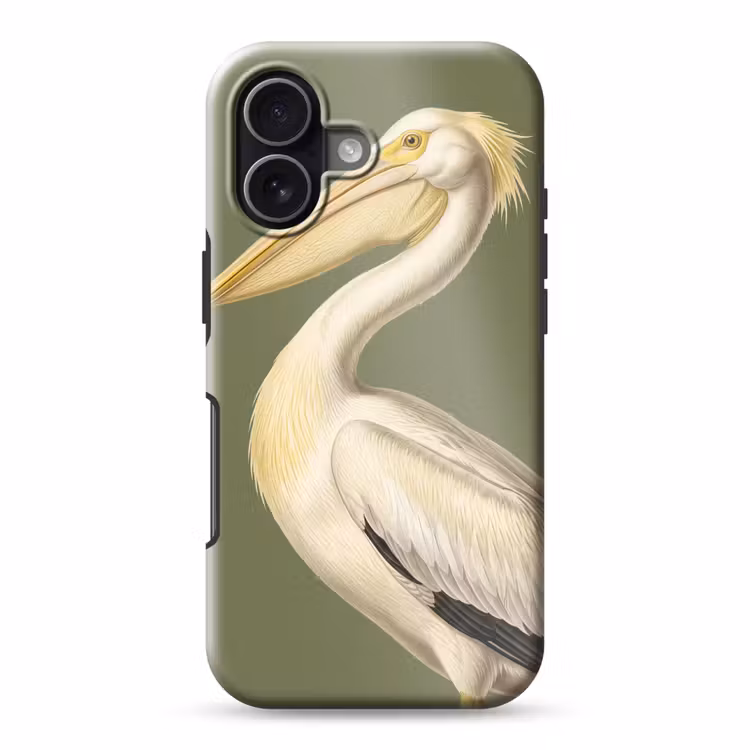 Pelikaan - Wit - Vogel - Klassiek - Natuur Toughcase MagSafe Apple iPhone 17 klein -3d