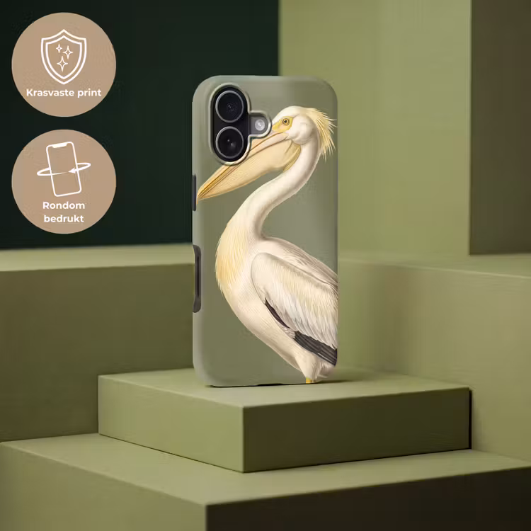 Pelikaan - Wit - Vogel - Klassiek - Natuur Toughcase MagSafe Apple iPhone 17 klein -USP_PrintM_NL