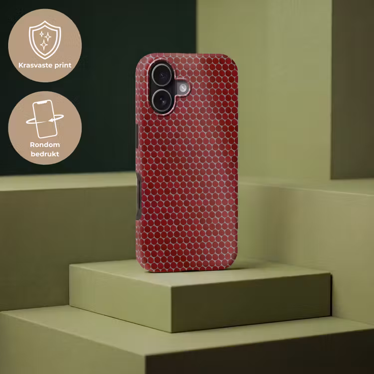 Penny - Mozaïek - Rond - Rood Toughcase MagSafe Apple iPhone 17 klein 1017 -USP_PrintM_NL