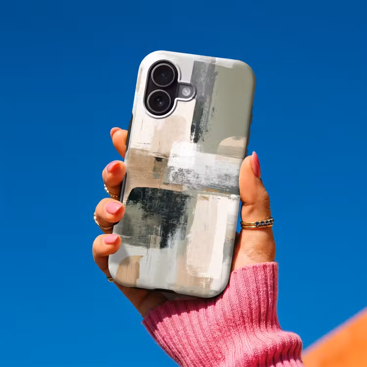 Penseelstreken - Abstract - Aardetinten Toughcase MagSafe Apple iPhone 17 klein -Sfeer1V