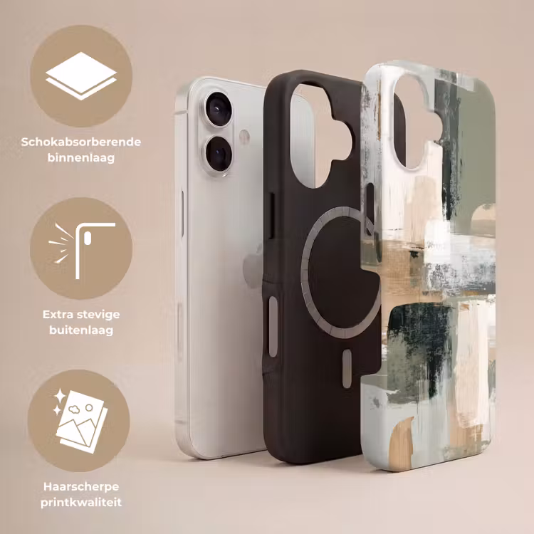Penseelstreken - Abstract - Aardetinten Toughcase MagSafe Apple iPhone 17 klein -USP_Lagen_NL
