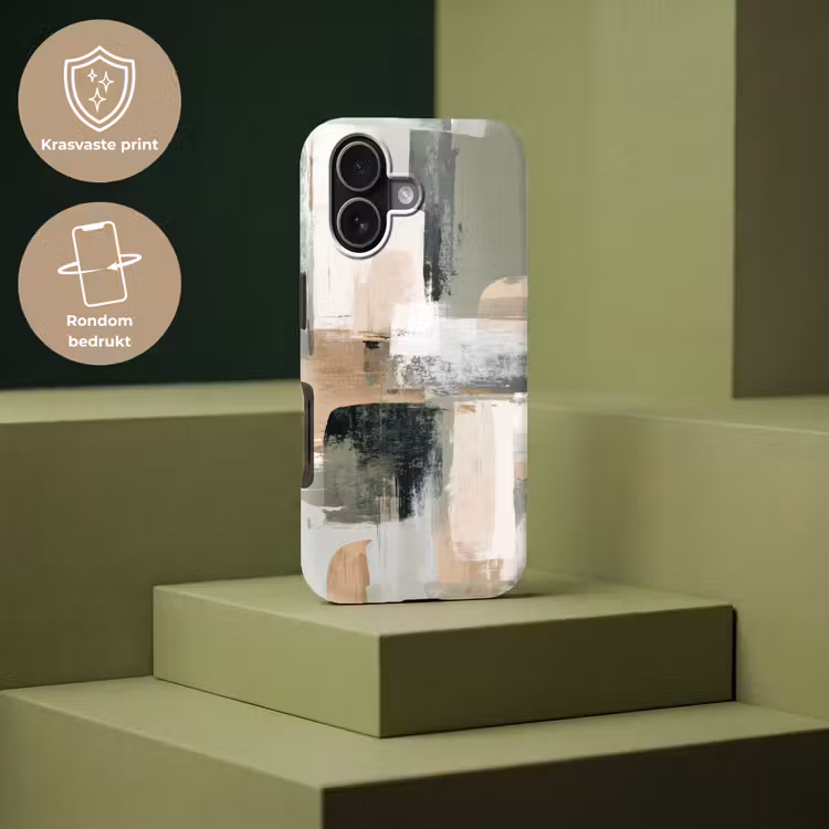 Penseelstreken - Abstract - Aardetinten Toughcase MagSafe Apple iPhone 17 klein -USP_PrintM_NL
