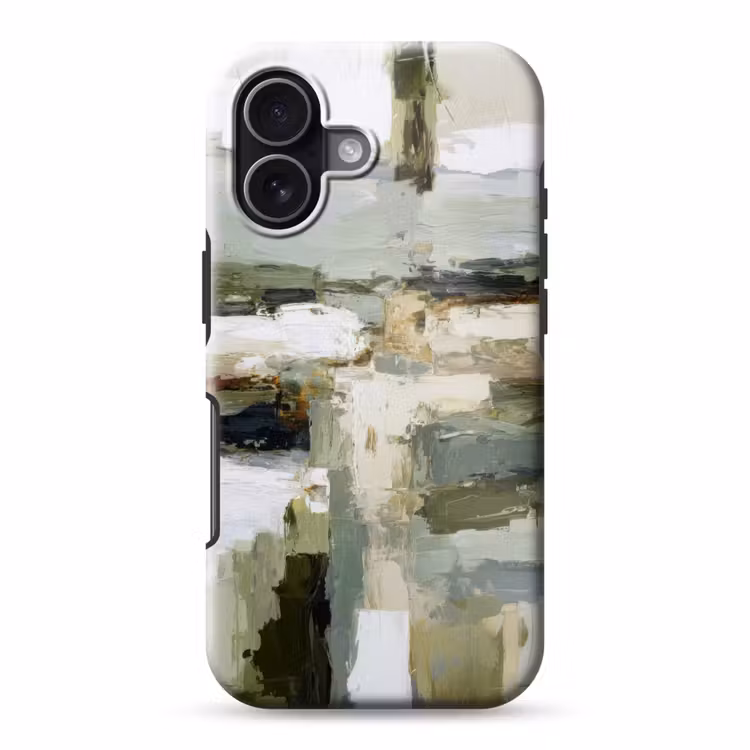 Penseelstreken - Groen - Abstract - Japandi Toughcase MagSafe Apple iPhone 17 klein -3d