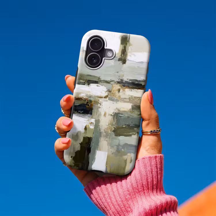 Penseelstreken - Groen - Abstract - Japandi Toughcase MagSafe Apple iPhone 17 klein -Sfeer1V