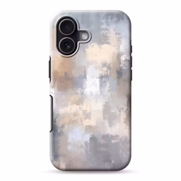 Penseelstreken - Schilderij - Beige Toughcase MagSafe Apple iPhone 17 klein -3d