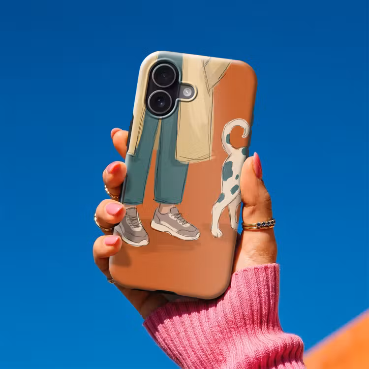Persoon - Hond - Dieren - Illustratie - Modern Toughcase MagSafe Apple iPhone 17 klein -Sfeer1V