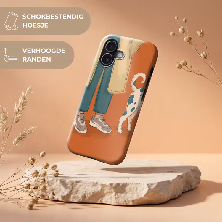 Persoon - Hond - Dieren - Illustratie - Modern Toughcase MagSafe Apple iPhone 17 klein -USP_RandenV_NL