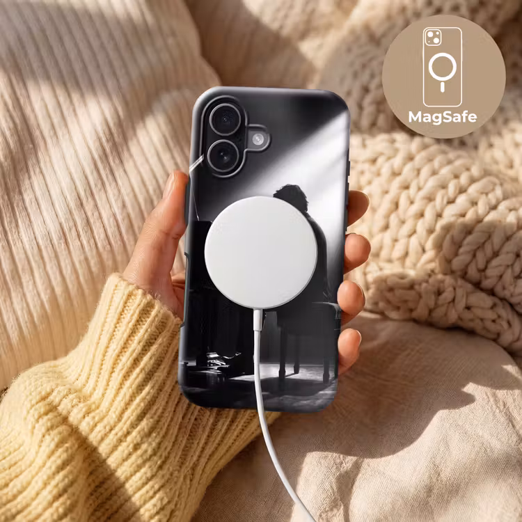 Persoon - Piano - Muziek - Zwart-wit - Podium Toughcase MagSafe Apple iPhone 17 klein -USP_MagsafeV