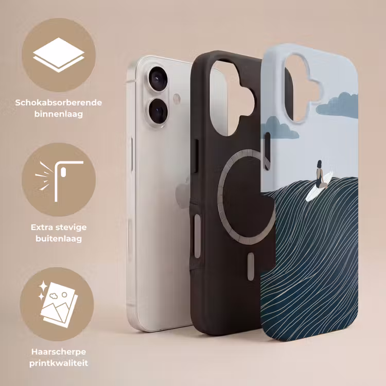 Persoon - Surfen - Oceaan - Natuur - Modern Toughcase MagSafe Apple iPhone 17 klein -USP_Lagen_NL