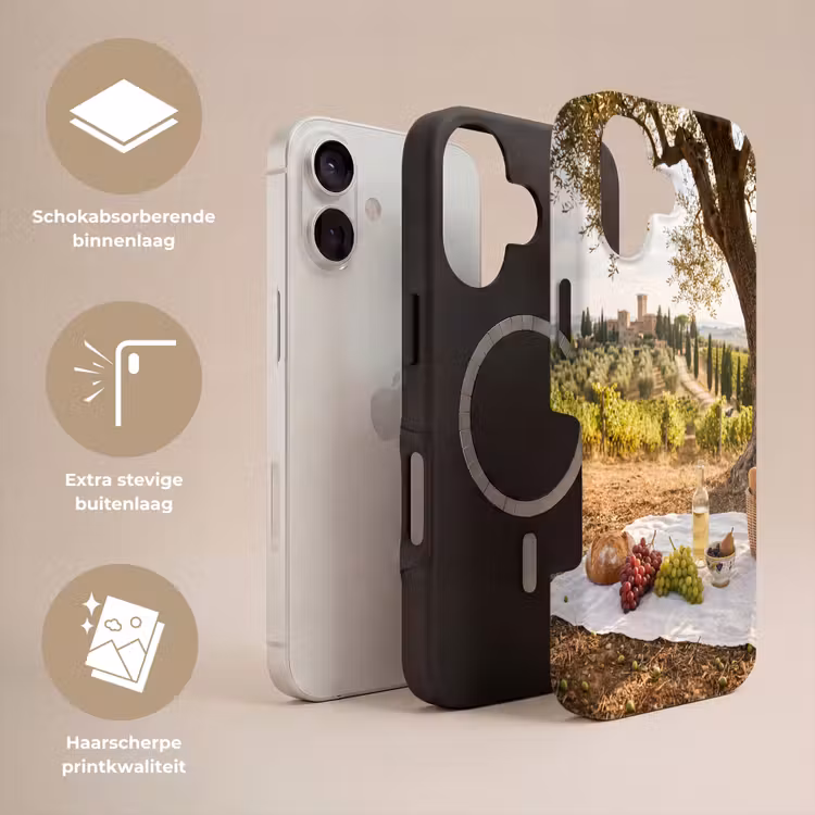 Picknick - Wijngaard - Landschap - Zomer - Eten Toughcase MagSafe Apple iPhone 17 klein -USP_Lagen_NL
