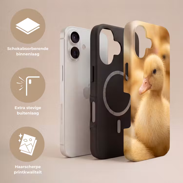 Pijltje - Eend - Natuur - Geel Toughcase MagSafe Apple iPhone 17 klein -USP_Lagen_NL