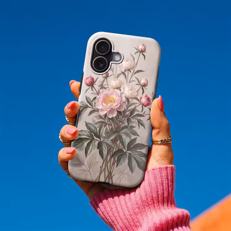 Pioenrozen - Boeket - Roze Toughcase MagSafe Apple iPhone 17 klein -Sfeer1V