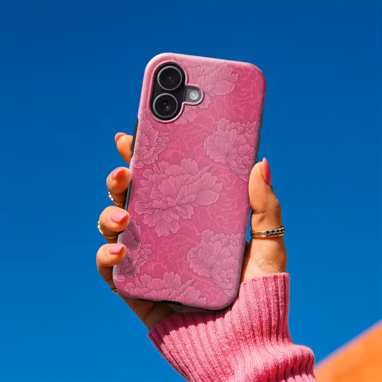 Pioenrozen - Energiek - Roze Toughcase MagSafe Apple iPhone 17 klein 1017 -Sfeer1V