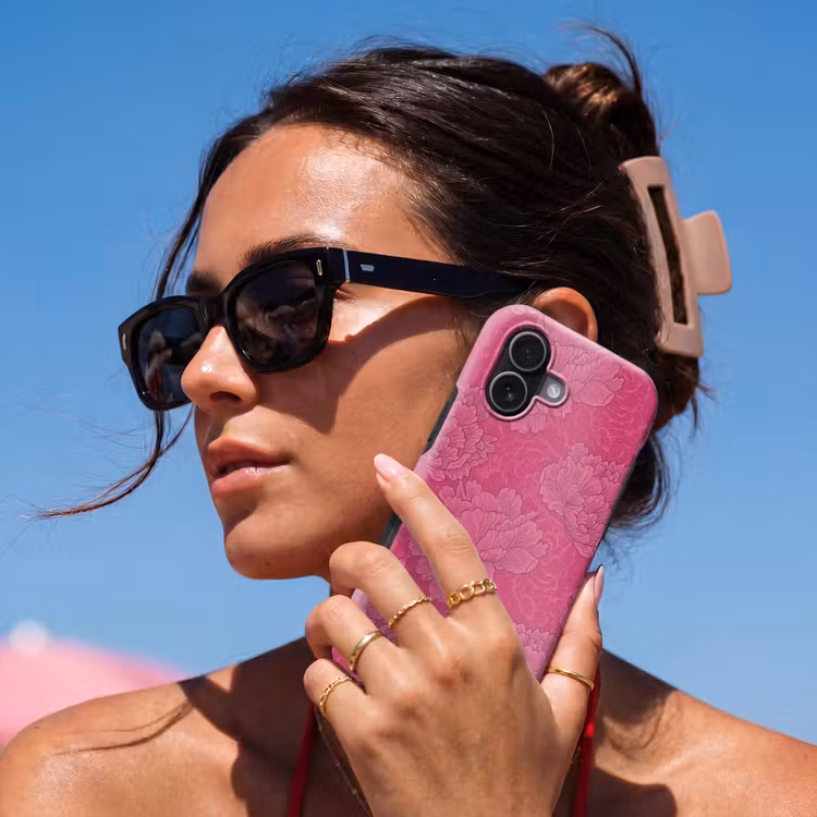 Pioenrozen - Energiek - Roze Toughcase MagSafe Apple iPhone 17 klein 1017 -Sfeer2V