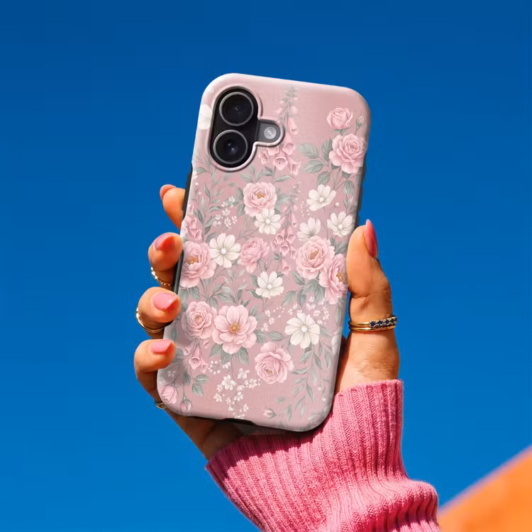 Pioenrozen - Vingerhoedskruid - Pink Toughcase MagSafe Apple iPhone 17 klein -Sfeer1V