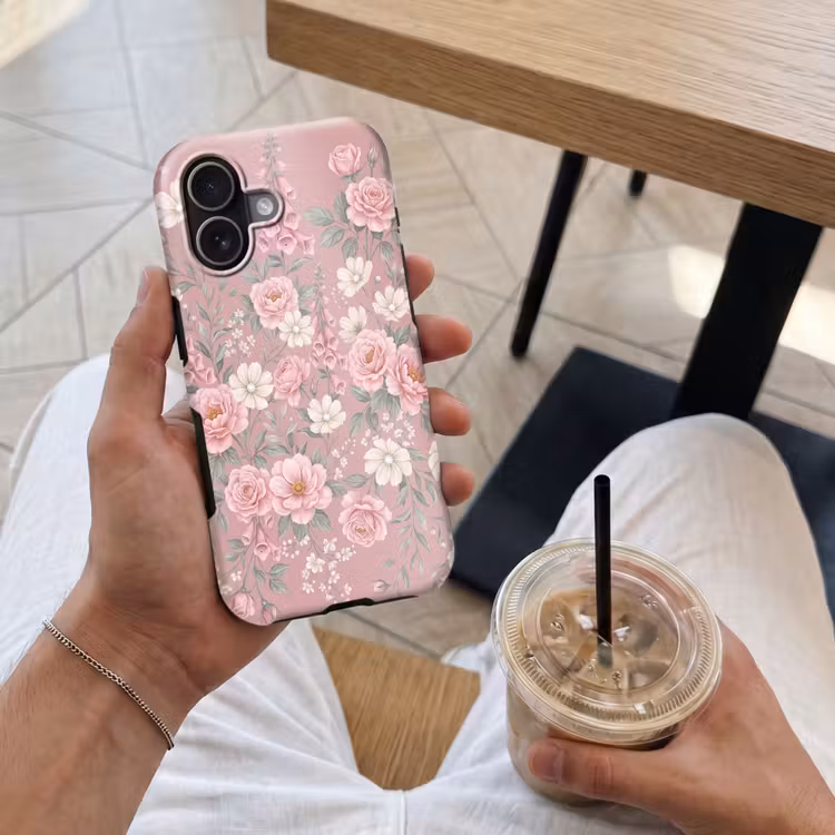 Pioenrozen - Vingerhoedskruid - Pink Toughcase MagSafe Apple iPhone 17 klein -Sfeer1M