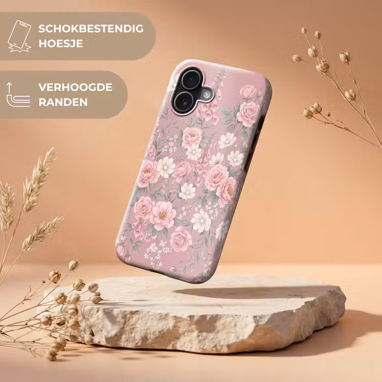 Pioenrozen - Vingerhoedskruid - Pink Toughcase MagSafe Apple iPhone 17 klein -USP_RandenV_NL