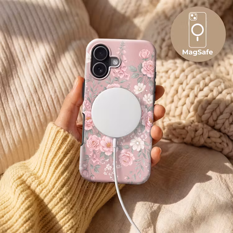 Pioenrozen - Vingerhoedskruid - Pink Toughcase MagSafe Apple iPhone 17 klein -USP_MagsafeV