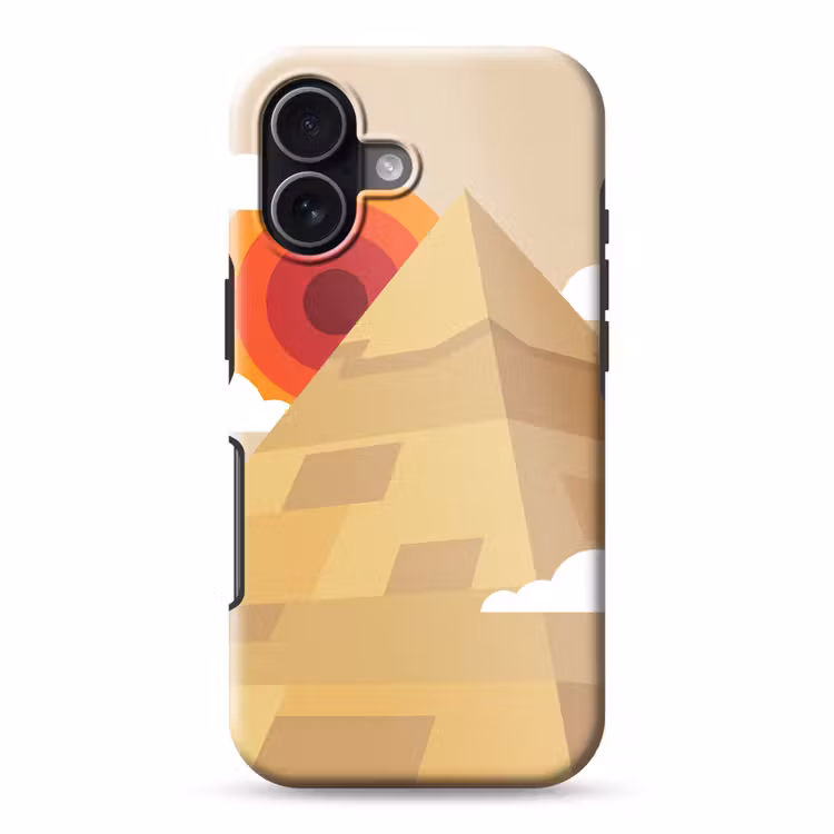 Piramide - Zon - Woestijn - Modern - Oranje Toughcase MagSafe Apple iPhone 17 klein -3d
