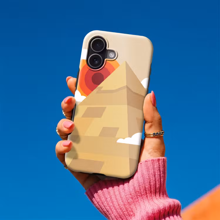 Piramide - Zon - Woestijn - Modern - Oranje Toughcase MagSafe Apple iPhone 17 klein -Sfeer1V