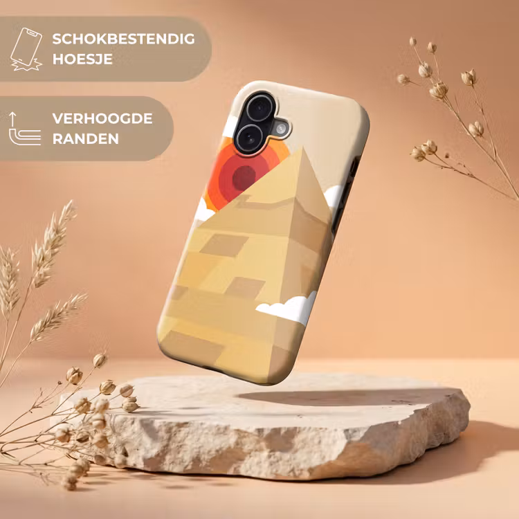 Piramide - Zon - Woestijn - Modern - Oranje Toughcase MagSafe Apple iPhone 17 klein -USP_RandenV_NL