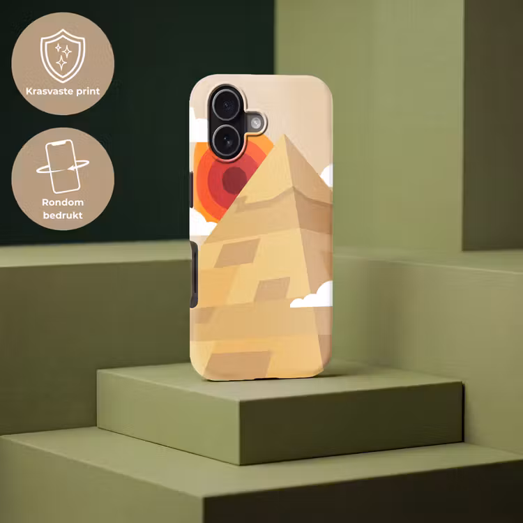 Piramide - Zon - Woestijn - Modern - Oranje Toughcase MagSafe Apple iPhone 17 klein -USP_PrintM_NL