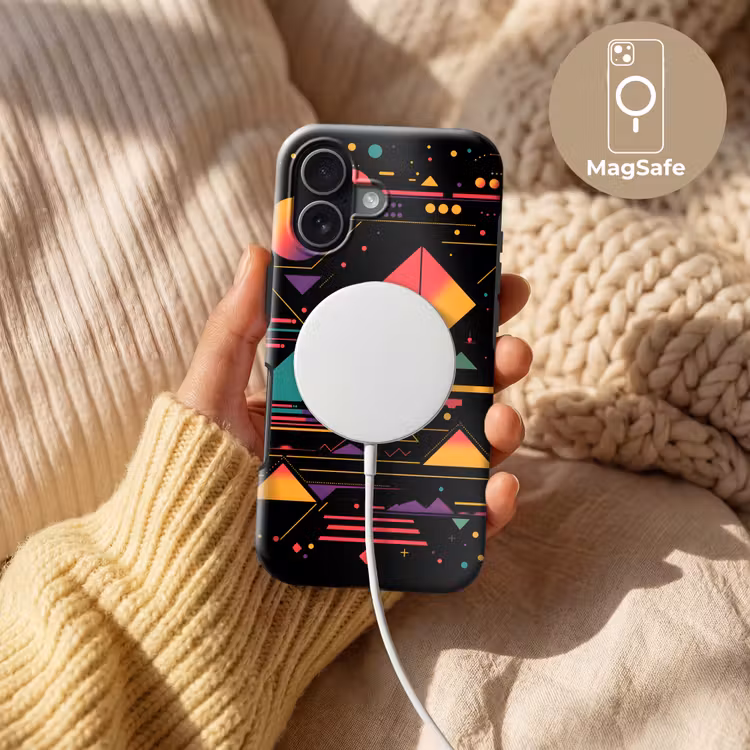 Piramides - Cirkels - Neonkleuren - Geometrisch Toughcase MagSafe Apple iPhone 17 klein -USP_MagsafeV