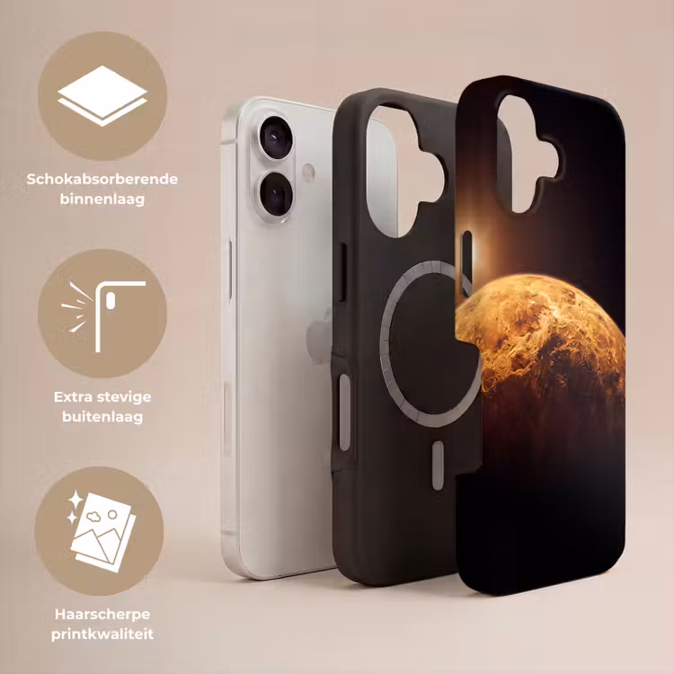 Telefoonhoesje Toughcase - Planeet - Ruimte - Oranje - Planeet - Ruimte - Oranje Toughcase MagSafe Apple iPhone 17 klein