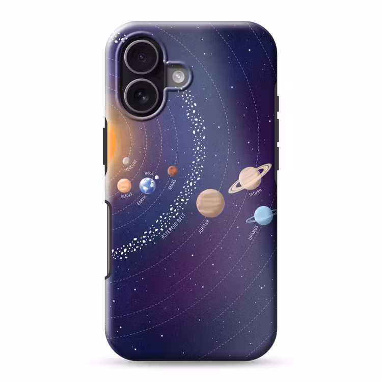 Planetenstelsel - Ruimte - Illustratie Toughcase MagSafe Apple iPhone 17 klein -3d