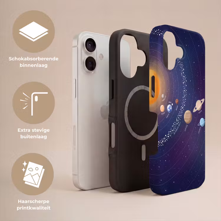Planetenstelsel - Ruimte - Illustratie Toughcase MagSafe Apple iPhone 17 klein -USP_Lagen_NL