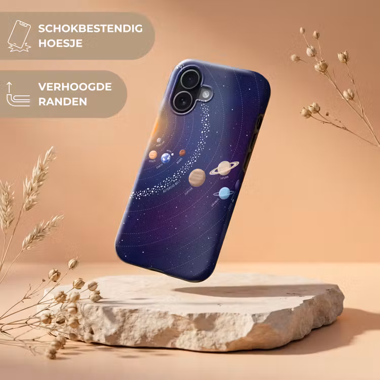 Planetenstelsel - Ruimte - Illustratie Toughcase MagSafe Apple iPhone 17 klein -USP_RandenV_NL