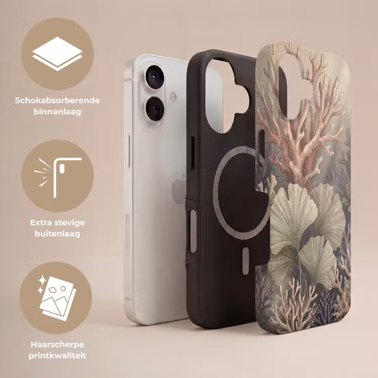 Plant - Bladeren - Zee - Illustratie - Groen Toughcase MagSafe Apple iPhone 17 klein -USP_Lagen_NL