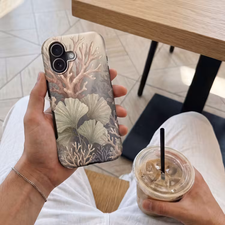 Plant - Bladeren - Zee - Illustratie - Groen Toughcase MagSafe Apple iPhone 17 klein -Sfeer1M