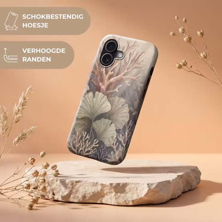 Plant - Bladeren - Zee - Illustratie - Groen Toughcase MagSafe Apple iPhone 17 klein -USP_RandenV_NL