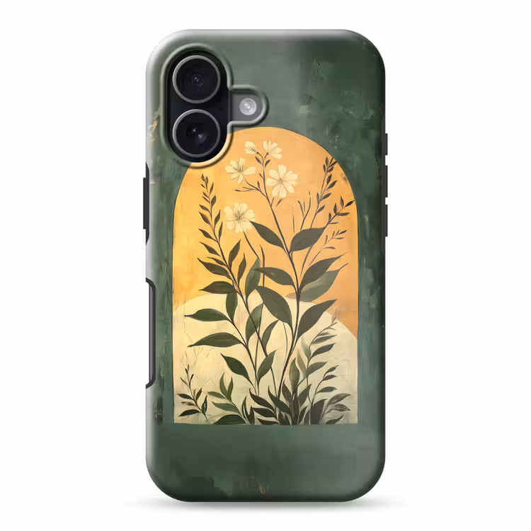 Plant - Bloemen - Wit Toughcase MagSafe Apple iPhone 17 klein -3d