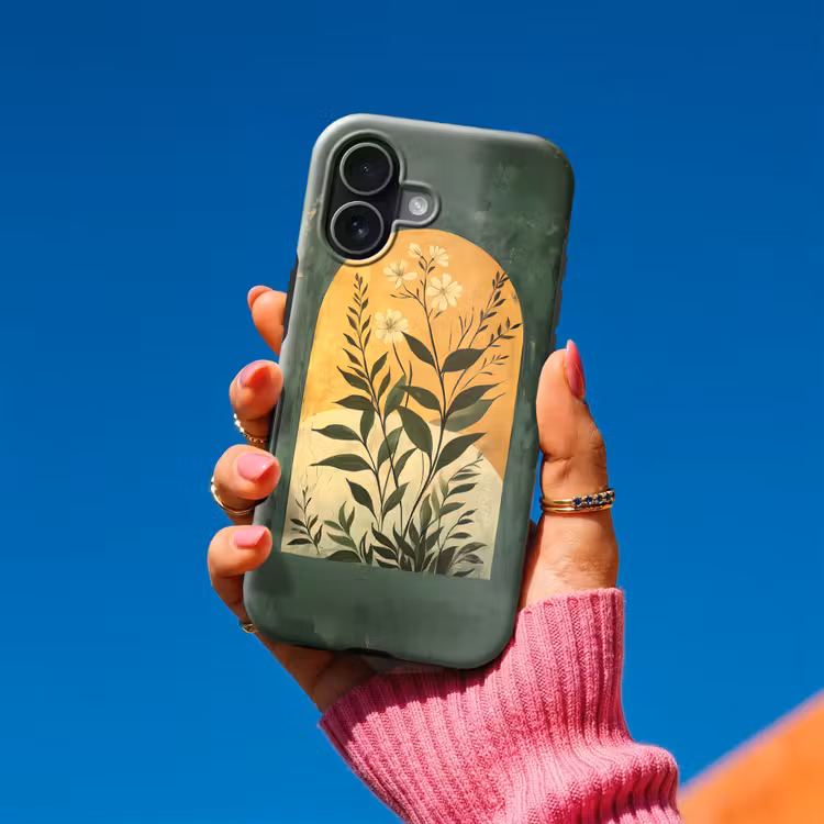 Plant - Bloemen - Wit Toughcase MagSafe Apple iPhone 17 klein -Sfeer1V
