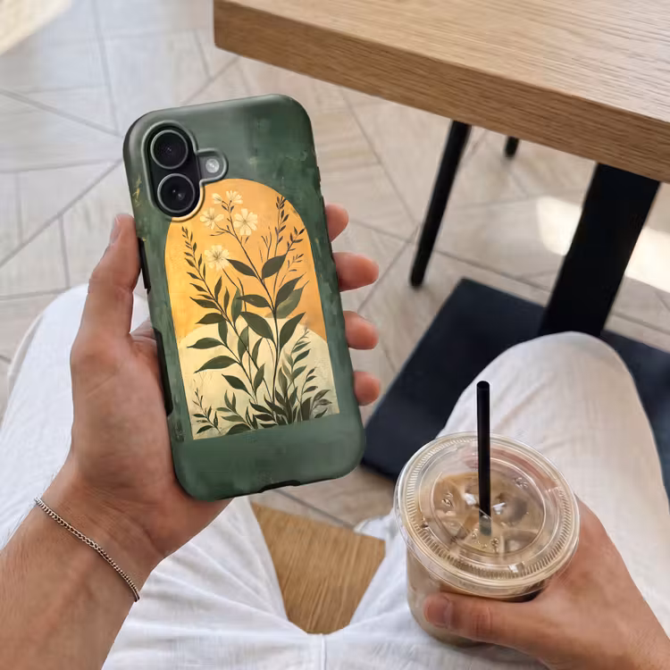 Plant - Bloemen - Wit Toughcase MagSafe Apple iPhone 17 klein -Sfeer1M