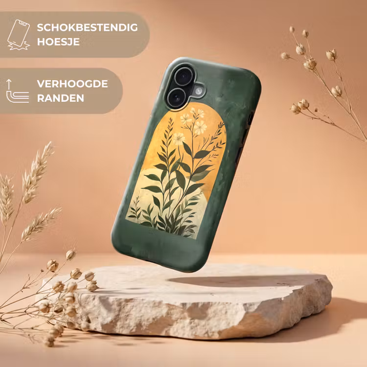Plant - Bloemen - Wit Toughcase MagSafe Apple iPhone 17 klein -USP_RandenV_NL