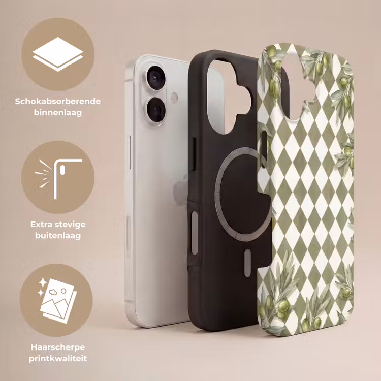 Plant - Olijftakken - Waterverf - Mediterraan - Groen Toughcase MagSafe Apple iPhone 17 klein -USP_Lagen_NL
